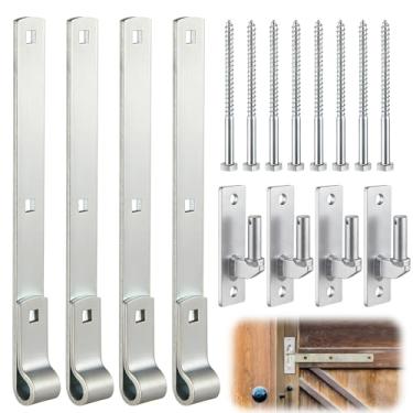 Imagem de Yaocom Pacote com 8 dobradiças de correia de zinco de 30,5 cm para serviço pesado e montagem na parede dobradiças de portão agrícola para porta de garagem ao ar livre cerca de elo de corrente