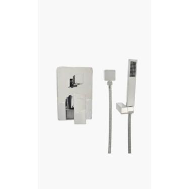 Imagem de Registro de Chuveiro Monocomando 4 Vias Completo com Base Padrão Konnen e Ducha Manual Square - Cromado