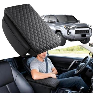Imagem de CIMIAUTO Capa de apoio de braço engrossada adequada para Toyota 4Runner 2010-2022 2023 2024 Acessórios de capa de console central, capas de descanso de braço de couro PU protetor de tampa caixa de