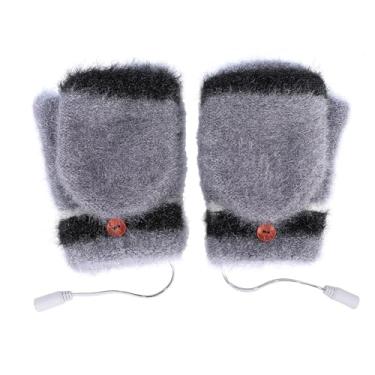 Imagem de Semme Luvas Aquecidas Sem Dedos USB Recarregável Aquecedor de Mão Luvas Almofadas de Aquecimento Ajustáveis ​​para Digitação Jogos Atividades Ao Ar Livre de Inverno Material de Malha