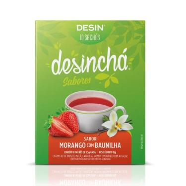 Imagem de Chá Desinchá Sabores Morango com Baunilha 10 Sachês de 1,5g Cada