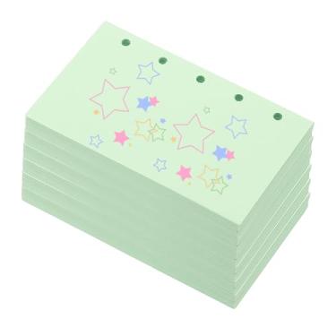 Imagem de PATIKIL Papel colorido de folhas soltas, 10,4 cm x 6,3 cm (A8), 300 folhas, 5 furos, 150 g/m², refil de fichário em branco, suprimentos de papel para escritório, anotações, planejador, diário, verde