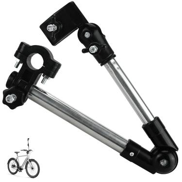 Imagem de DUENYUANN Suporte de suporte de guarda-chuva para cadeira de rodas de bicicleta, acessório de guarda-chuva, barra de alça com rotação de 360°, suporte de braçadeira resistente, conector para guidão