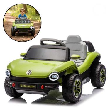 Imagem de Mini Carro Elétrico 12V Volkswagen Buggy Controle Remoto Infantil Verde Importway Bw432vd Motorizado