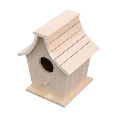 Imagem de predolo Casinha de pássaros, abrigo, presente, madeira, versátil, estável, ornamento, fácil de usar, caixa de nidificação, decoração de jardim para árvore,