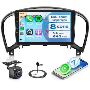 Imagem de Rádio estéreo para carro com chip Snapdragon de 8 núcleos 4G + 64G Qual-comm para Nissan Juke 2011-2016, Rimoody Carplay Android Auto 3D, modelo de carro, tela sensível ao toque, GPS, WiFi, tela