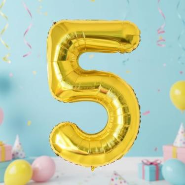 Imagem de 1 peça de balões digitais dourados de 81 cm, decoração de festa de aniversário, globos, artigos de festa de aniversário, adereço para fotos, arranjo de decoração de cena de aniversário de aniversário