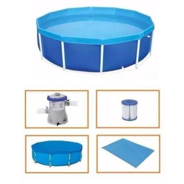 Imagem de Piscina Mor 4500 Litros Estrutural com Bomba Filtro 110v Capa e Forro