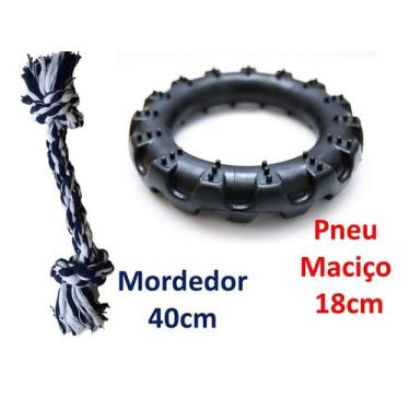 Imagem de Kit Brinquedos Pet Mordedor e Pneu para Cães de Grande Porte - Produto
