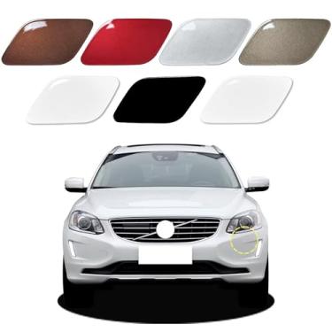 Imagem de Goholy Capa de arruela de farol de para-choque dianteiro de carro compatível com Volvo XC60 2014 2015 2016 2017 Capa de bico de arruela de farol 39821577 39821592 Capa de spray de água sem pintura