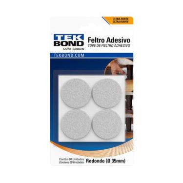 Imagem de Feltro adesivo branco 35mm tekbond (cartela c/8 unidades)