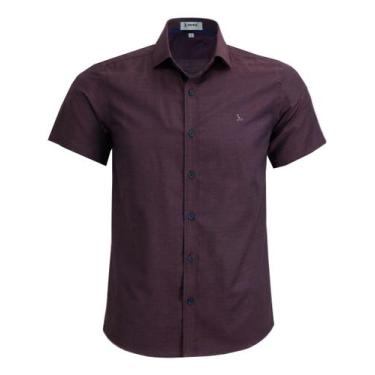 Imagem de Camisa Social Amil Manga Curta Comfort Passa Fácil Sem Bolso 1897, Vin