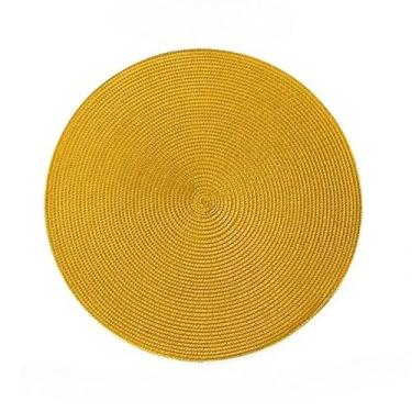 Imagem de Jogo Americano kit 4 ou 6 Peças Mesa Sousplat Cozinha Redondo Jantar Descanso de Prato(Amarelo×6)