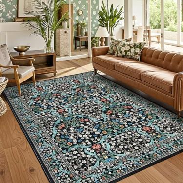 Imagem de GarveeHome Tapetes de área para sala de estar, tapetes laváveis para quarto, antiderrapante, ultramacio, resistente a manchas, tapete fino para sala de jantar, berçário, sala de jogos, escritório