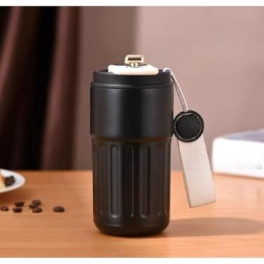 Imagem de Copo térmico inteligente de 450ml Xícara de café em aço inoxidável 316 que acompanha copo isol amento(1pç,preto)