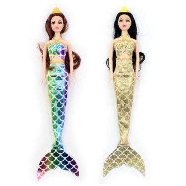 Imagem de Kit C/ 2 Bonecas Dream Doll Sereia - Colorida (2906D) + Dourada(2906C)