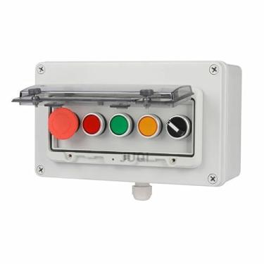 Imagem de KKFAUS Caixa de botão de botão de plástico caixa de controle de interruptor Start Stop impermeável ao ar livre capa protetora de autorredefinição industrial (5)