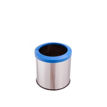 Imagem de Cesto De Lixo Lixeira Inox 20 Litros Aro Esmaltado Banheiro - CM Desig