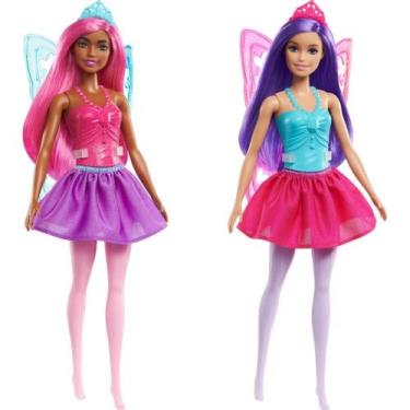 Imagem de Barbie Fantasy Dreamtopia Boneca Fada com Cabelos Coloridos