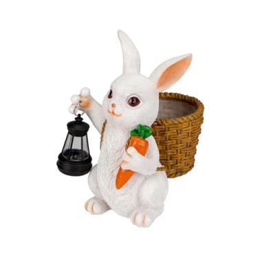 Imagem de Estátua de jardim de pato com lanterna solar, estatueta de pato fofa à prova d'água para decoração de jardim para ambientes externos, estátua de ganso de varanda luz externa de pato para jardim de