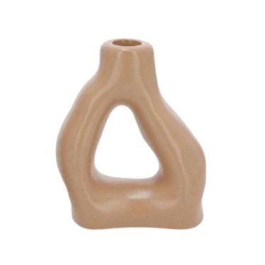 Imagem de Castiçal Em Cerâmica Marrom 13,5X11X5,5Cm 19144-P Mart