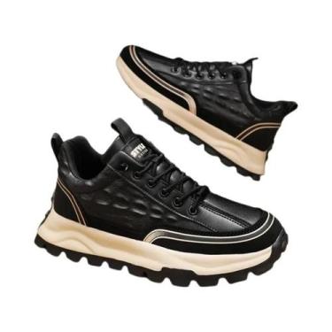 Imagem de Tênis Masculino De Couro Com Estampa De Crocodilo 2025 Novo Casual Par