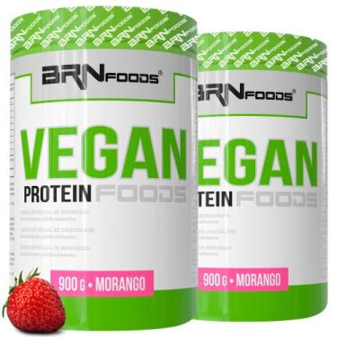 Imagem de Kit 2x Proteína Vegana  Vegan Protein 900g  BRN Foods, Morango