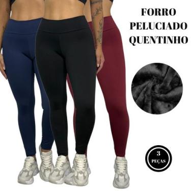 Imagem de KIT 3 Calça Legging Térmica Peluciada Inverno Flanelada -c11 KIT 3 SOR
