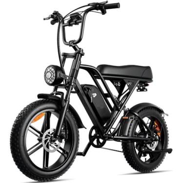 Imagem de Bicicleta Elétrica para Adultos,Bicicleta de montanha,fora de estrada,Mountain Bikes, Pneu Largo de 20” x 4”, 1500W, Bicicleta Elétrica de Motocicleta de 7 Velocidades, Bateria de 48V, até 51 Km/h