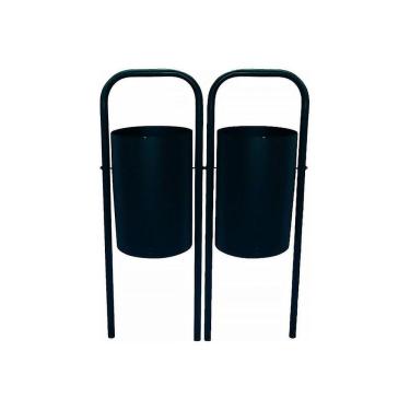 Imagem de Lixeira Redonda para Coleta Seletiva em Parques e Pátios