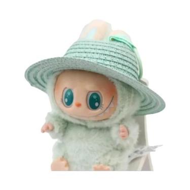 Imagem de Chapéu De Palha Labubu Estilo Rústico Aberto Na Parte Superior Acessór