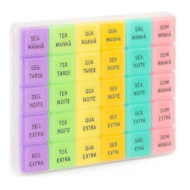 Imagem de Caixa Organizadora Semanal Porta Comprimidos Dias da Semana - Dexin