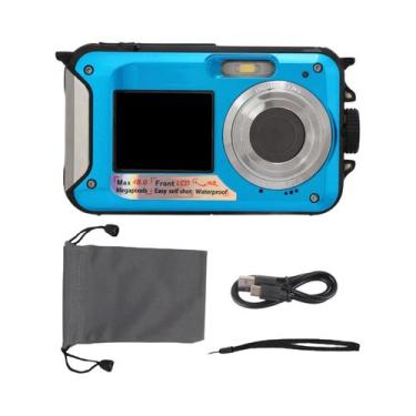 Imagem de Câmera Digital À Prova d'Água 2.7K 48MP Com Zoom De 16X E Tela Frontal