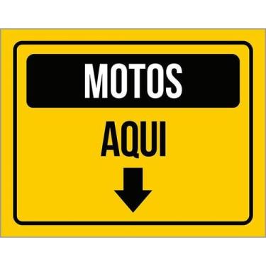 Imagem de Kit 10 Placa Acm Estacionamento Motos Aqui 18X23 - Sinalizo