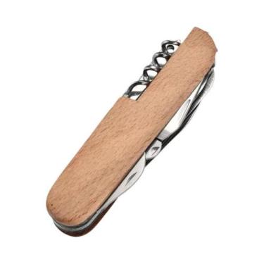 Imagem de Canivete Suíço Multifuncional Com Cabo De Madeira, Canivete De Bolso C