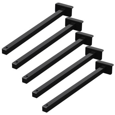 Imagem de 5 Suportes Refletor Fachada Banner Braço 100 Cm 05 Cjt - Preto