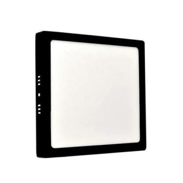 Imagem de Luminária Plafon Sobrepor Quadrado LED 24w Preto Bivolt 6k - LLUM