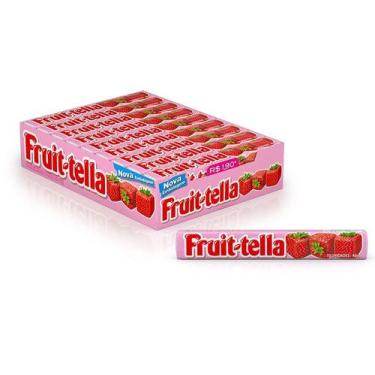 Imagem de Bala Mastigável Fruit-Tella Morango 40g 16 Unidades 640g - Fruittella,