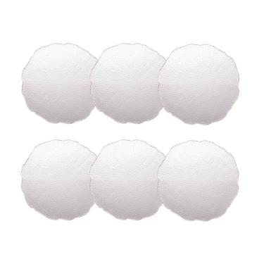 Imagem de Cj 6 Pratos Rasos de Cristal Martelado Transparente C/Borda Dourada Taj 26cm Wolff