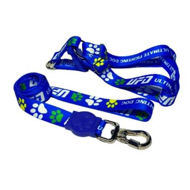 Imagem de Coleira Peitoral Cães Super Premium Seda 25 Mm - Azul Nº 4