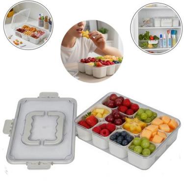 Imagem de Petisqueira Portátil Com Alça E Tampa 9 Divisórias - Tesla Store