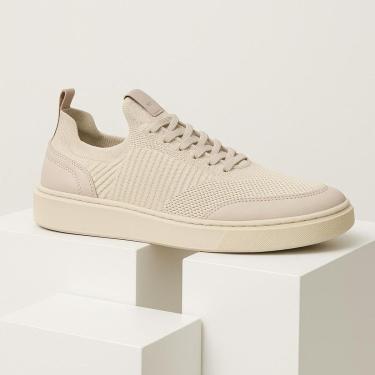 Imagem de Tênis Masculino em Tecido Knit com Detalhes em Couro 100 Legítimo e Solado Antiderrapante-Masculino