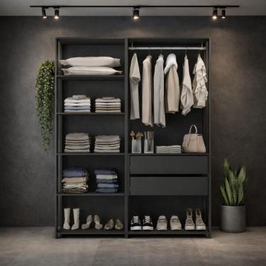 Imagem de Guarda-Roupa Closet Modulado Texas 2 Gavetas 135cm Multimóveis MP4786