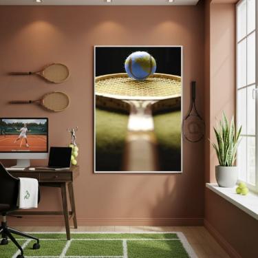 Imagem de Quadro Bola De Tênis No Centro-70x50cm Mold Preta