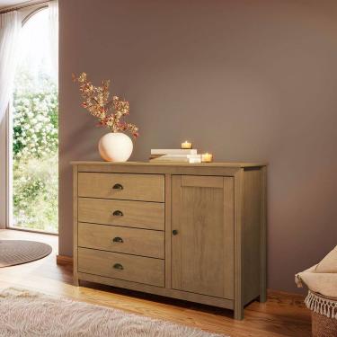 Imagem de Cômoda Sapateira Topázio 4 Gavetas e 1 Porta Madeira Pinus Freijó - Finestra