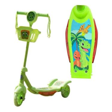 Imagem de Patinete Infantil C / Cesta Luz E Som Dino - HK Brinquedos