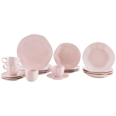 Imagem de Jogo de Jantar 20 Peças Ryo Chá Pink Sand Porcelana Oxford, Rosa, 20