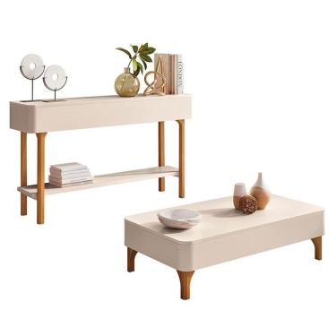 Imagem de Mesa de Centro Liz e Aparador Fiero Off White - HB Móveis