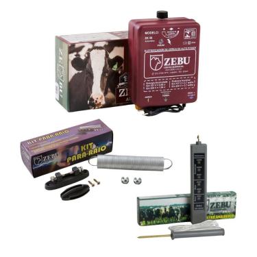 Imagem de Eletrificador Cerca Elétrica Médias Propriedades Até 25.000m ZK50 Bivolt + Kit Para-raio + Voltímetro Zebu