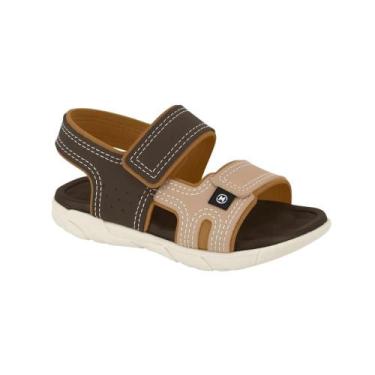 Imagem de Sandália Molekinho Papete Menino Infantil Confortável Marrom Cor:CaféT